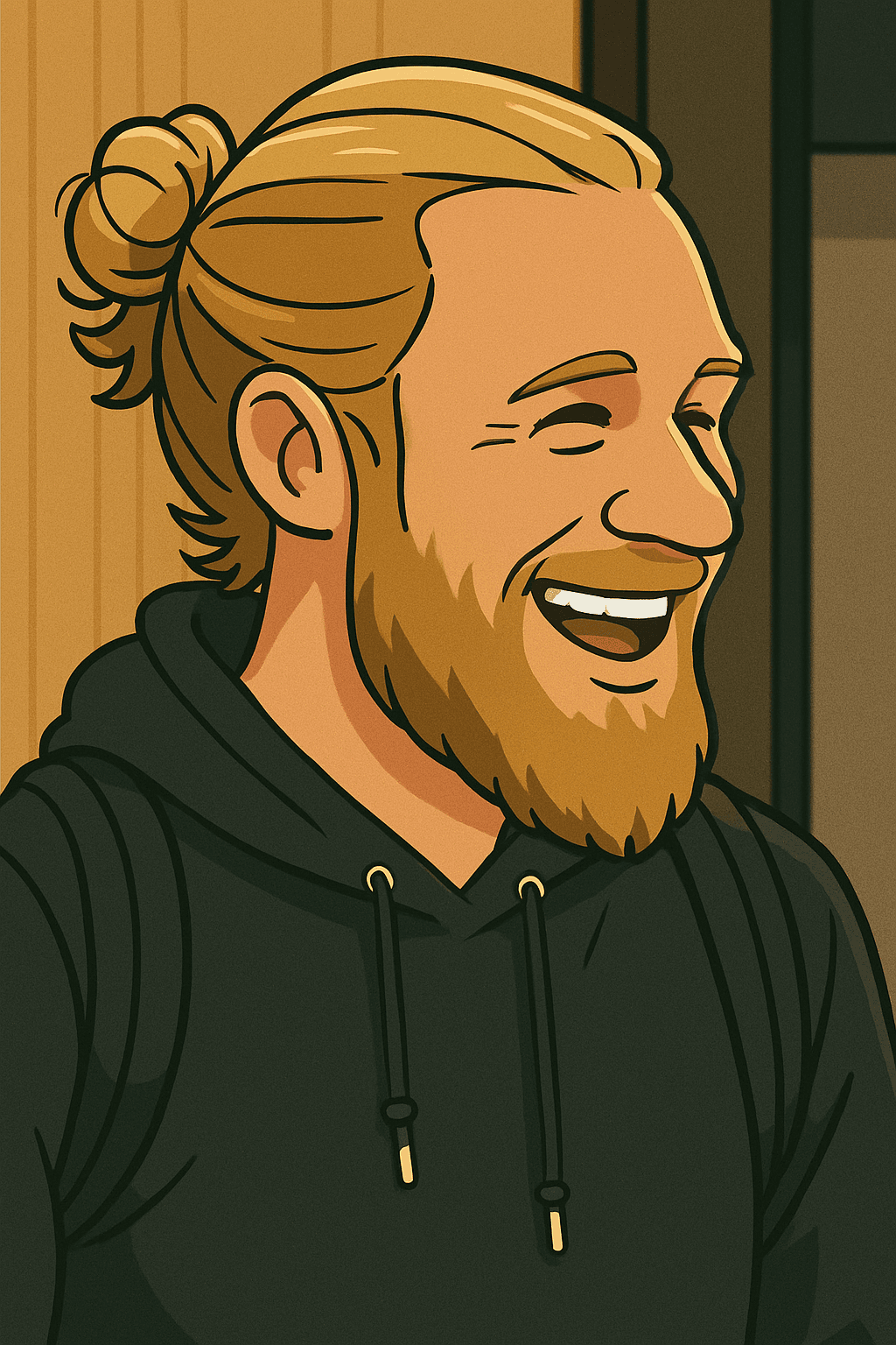 Cartoon portrait of Kim Gustafsson